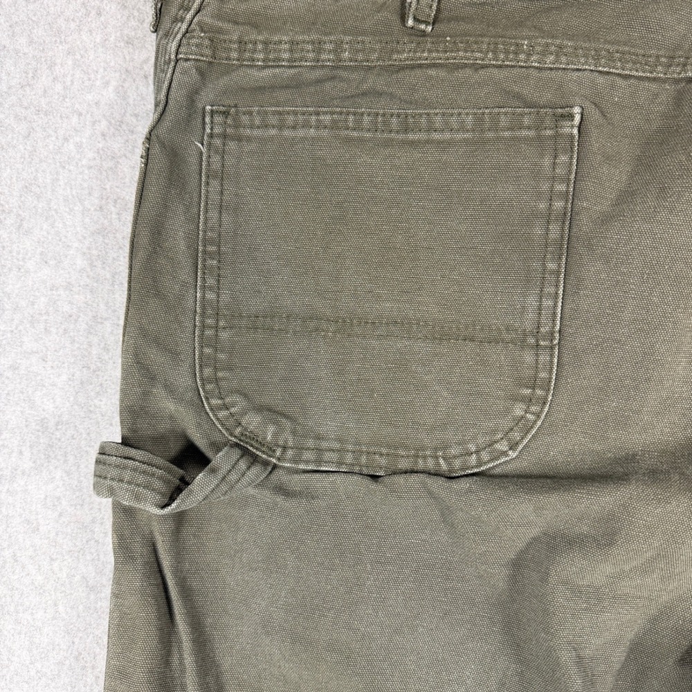 Dickies Carpenter Pants Mens 44x30 Olive Green Relaxed Canvas Utility Gorpcore - Picture 6 of 11